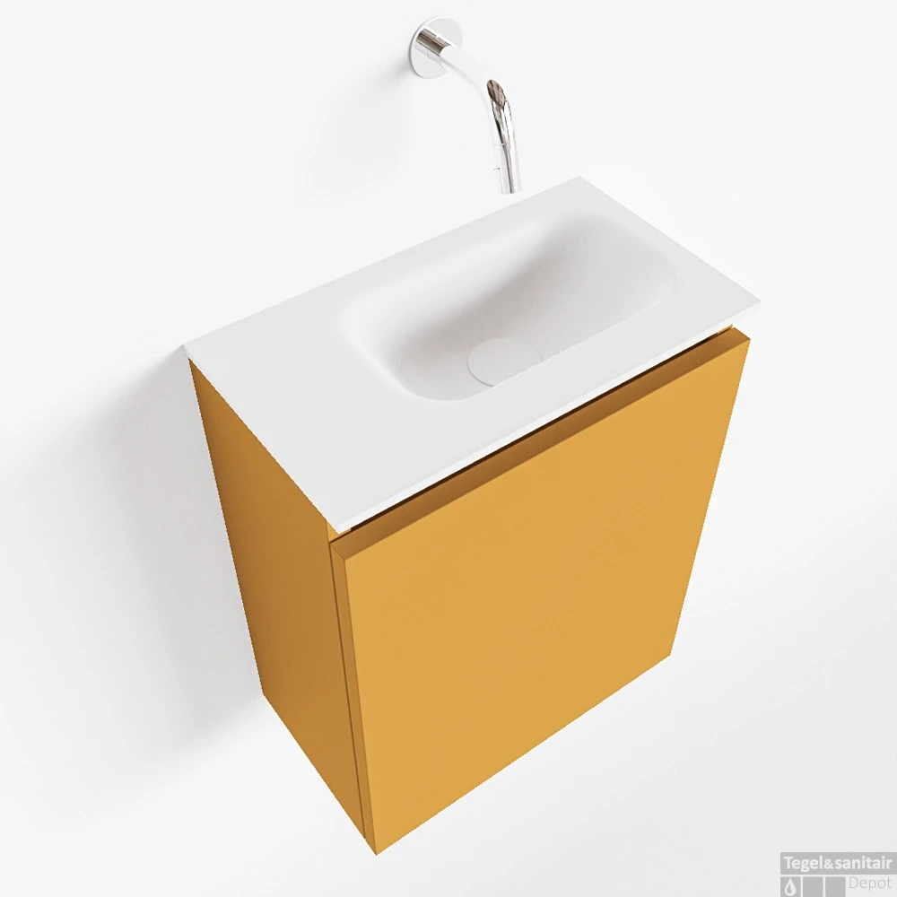 MONDIAZ TURE 40cm Toiletmeubel Ocher. EDEN Wastafel Talc Rechts Geen Kraangat 1 MONDIAZ TURE 40cm Toiletmeubel Ocher. EDEN Wastafel Talc Rechts Geen Kraangat