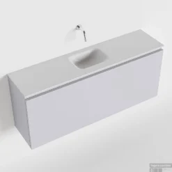 MONDIAZ OLAN 120cm Toiletmeubel Cale. LEX Wastafel Talc Midden Geen Kraangat