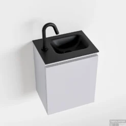 MONDIAZ OLAN 40cm Toiletmeubel Cale. LEX Wastafel Urban Rechts 1 Kraangat