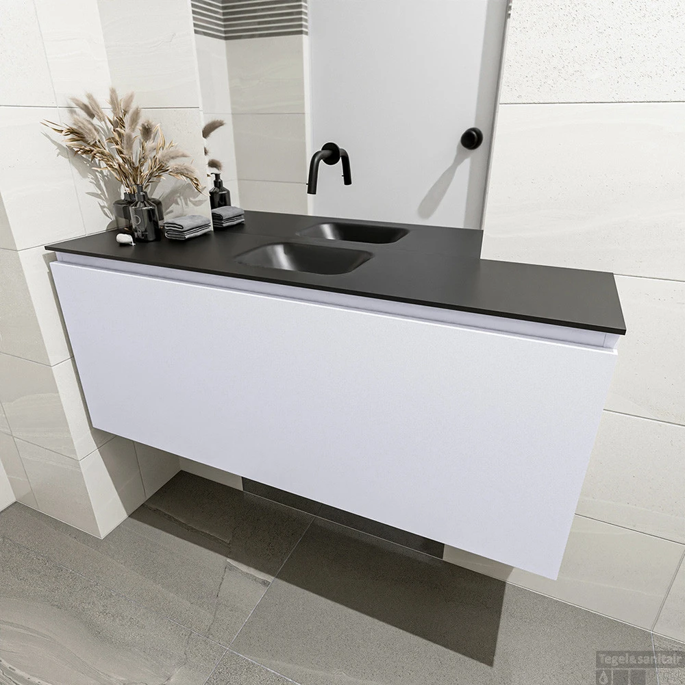 MONDIAZ OLAN 120cm Toiletmeubel Cale. LEX Wastafel Urban Midden Geen Kraangat 4 MONDIAZ OLAN 120cm Toiletmeubel Cale. LEX Wastafel Urban Midden Geen Kraangat - Afbeelding 4