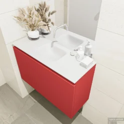 MONDIAZ OLAN 80cm Toiletmeubel Fire. LEX Wastafel Talc Midden Geen Kraangat -Baden Luxe Verkoop badkamermeubel olan fire model lex talc right 0014