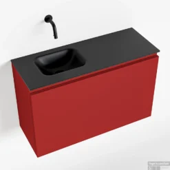 MONDIAZ OLAN 80cm Toiletmeubel Fire. LEX Wastafel Urban Links Geen Kraangat