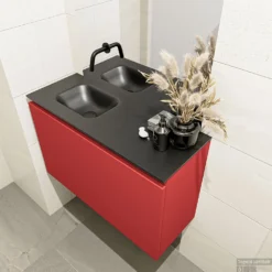 MONDIAZ OLAN 80cm Toiletmeubel Fire. LEX Wastafel Urban Links Geen Kraangat -Baden Luxe Verkoop badkamermeubel olan fire model lex urban right 0016