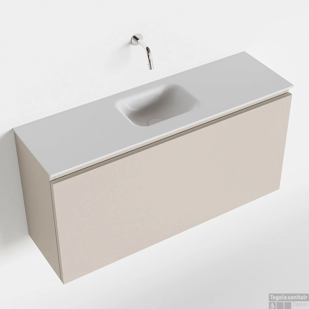 MONDIAZ OLAN 100cm Toiletmeubel Linen. LEX Wastafel Talc Midden Geen Kraangat 1 MONDIAZ OLAN 100cm Toiletmeubel Linen. LEX Wastafel Talc Midden Geen Kraangat