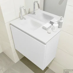 MONDIAZ OLAN 60cm Toiletmeubel Talc. LEX Wastafel Talc Links 1 Kraangat -Baden Luxe Verkoop badkamermeubel olan talc model lex talc right 0009