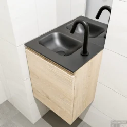 MONDIAZ OLAN 40cm Toiletmeubel Washed_oak. LEX Wastafel Urban Links 1 Kraangat -Baden Luxe Verkoop badkamermeubel olan washed oak model lex urban right 00005