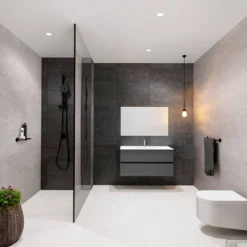 Badkamermeubel Solid Surface BWS Stockholm 100x46 Cm Midden Mat Antraciet (met 1 Kraangat) -Baden Luxe Verkoop badkamermeubel solid surface bws stockholm 100x46 cm midden mat antraciet met 1 kraangat pc75341017 00021 2