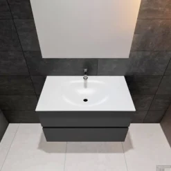 Badkamermeubel Solid Surface BWS Stockholm 80x46 Cm Mat Antraciet (met 1 Kraangat) 10 Badkamermeubel Solid Surface BWS Stockholm 80x46 Cm Mat Antraciet (met 1 Kraangat) -Baden Luxe Verkoop badkamermeubel solid surface bws stockholm 80x46 cm mat antraciet met 1 kraangat pc75341007 00011 3