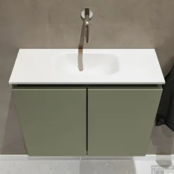 MONDIAZ TURE 60cm Toiletmeubel Army. EDEN Wastafel Talc Midden Geen Kraangat -Baden Luxe Verkoop badkamermeubel ture army model eden talc top 0008