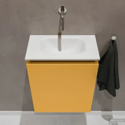 MONDIAZ TURE 40cm Toiletmeubel Ocher. EDEN Wastafel Talc Midden Geen Kraangat 8 MONDIAZ TURE 40cm Toiletmeubel Ocher. EDEN Wastafel Talc Midden Geen Kraangat -Baden Luxe Verkoop badkamermeubel ture ocher model eden talc top 0002