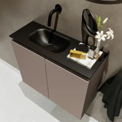 MONDIAZ TURE 60cm Toiletmeubel Smoke. EDEN Wastafel Urban Links Geen Kraangat -Baden Luxe Verkoop badkamermeubel ture smoke model eden urban sidetop 0010