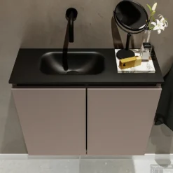 MONDIAZ TURE 60cm Toiletmeubel Smoke. EDEN Wastafel Urban Links Geen Kraangat -Baden Luxe Verkoop badkamermeubel ture smoke model eden urban top 0010