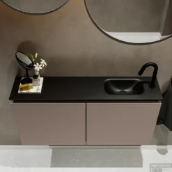 MONDIAZ TURE 100cm Toiletmeubel Smoke. EDEN Wastafel Urban Rechts 1 Kraangat -Baden Luxe Verkoop badkamermeubel ture smoke model eden urban top 0023