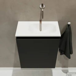 MONDIAZ TURE 40cm Toiletmeubel Urban. EDEN Wastafel Talc Rechts Geen Kraangat -Baden Luxe Verkoop badkamermeubel ture urban model eden talc top 00004