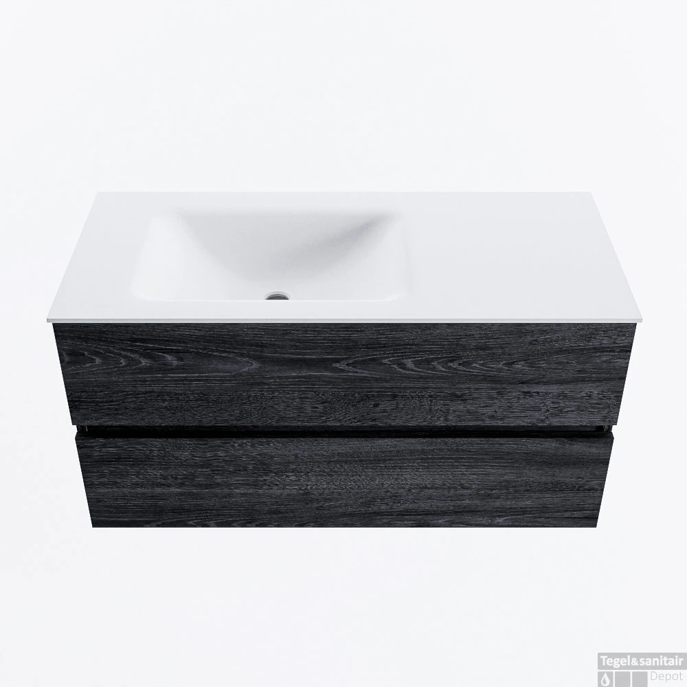 MONDIAZ VICA 100cm Badmeubel Onderkast Antracite 2 Lades. Wastafel CLOUD Links Zonder Kraangat, Kleur Talc. 1 MONDIAZ VICA 100cm Badmeubel Onderkast Antracite 2 Lades. Wastafel CLOUD Links Zonder Kraangat, Kleur Talc.