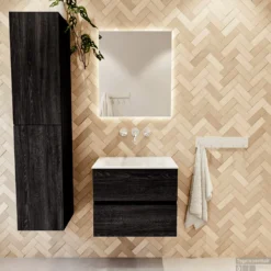 MONDIAZ VICA 60cm Badmeubel Onderkast Antracite 2 Lades. Wastafel CLOUD Midden Zonder Kraangat, Kleur Talc Met Spiegel LED. 12 MONDIAZ VICA 60cm Badmeubel Onderkast Antracite 2 Lades. Wastafel CLOUD Midden Zonder Kraangat, Kleur Talc Met Spiegel LED. -Baden Luxe Verkoop badkamermeubel vica antracite cloud talc set1 0003