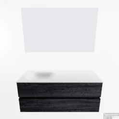 MONDIAZ VICA 120cm Badmeubel Onderkast Antracite 2 Lades. Wastafel Moon Links Zonder Kraangat, Kleur Talc Met Spiegel LED. 11 MONDIAZ VICA 120cm Badmeubel Onderkast Antracite 2 Lades. Wastafel Moon Links Zonder Kraangat, Kleur Talc Met Spiegel LED. -Baden Luxe Verkoop badkamermeubel vica antracite moon talc google11 0027