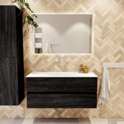 MONDIAZ VICA 110cm Badmeubel Onderkast Antracite 2 Lades. Wastafel Moon Midden Zonder Kraangat, Kleur Talc Met Spiegel LED. 12 MONDIAZ VICA 110cm Badmeubel Onderkast Antracite 2 Lades. Wastafel Moon Midden Zonder Kraangat, Kleur Talc Met Spiegel LED. -Baden Luxe Verkoop badkamermeubel vica antracite moon talc set1 0019