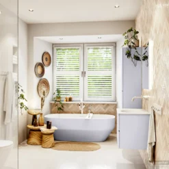 MONDIAZ VICA 60cm Badmeubel Onderkast Cale 2 Lades. Wastafel Moon Midden Zonder Kraangat, Kleur Talc Met Spiegel LED. -Baden Luxe Verkoop badkamermeubel vica cale moon talc set3 0003