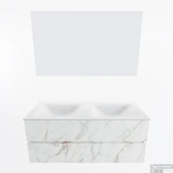 MONDIAZ VICA 120cm Badmeubel Onderkast Carrara 2 Lades. Wastafel CLOUD Dubbel 2 Kraangaten, Kleur Talc Met Spiegel LED. 11 MONDIAZ VICA 120cm Badmeubel Onderkast Carrara 2 Lades. Wastafel CLOUD Dubbel 2 Kraangaten, Kleur Talc Met Spiegel LED. -Baden Luxe Verkoop badkamermeubel vica carrara cloud talc google11 0025