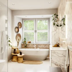 MONDIAZ VICA 130cm Badmeubel Onderkast Carrara 2 Lades. Wastafel CLOUD Rechts Zonder Kraangat, Kleur Talc Met Spiegel LED. -Baden Luxe Verkoop badkamermeubel vica carrara cloud talc set3 0036