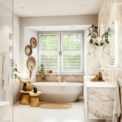 MONDIAZ VICA 180cm Badmeubel Onderkast Carrara 4 Lades. Wastafel MOON Links Zonder Kraangat, Kleur Talc. -Baden Luxe Verkoop badkamermeubel vica carrara moon talc set3 0093