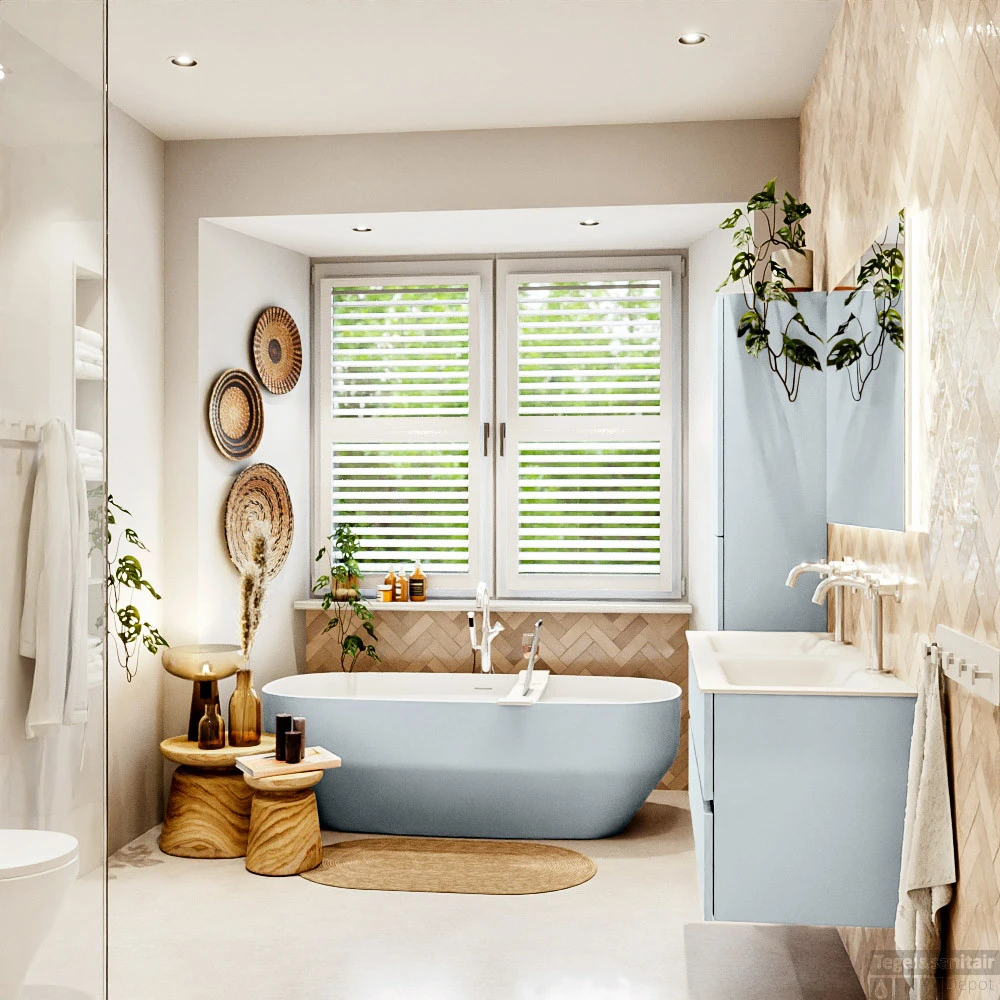 MONDIAZ VICA 120cm Badmeubel Onderkast Clay 2 Lades. Wastafel CLOUD Dubbel 2 Kraangaten, Kleur Talc Met Spiegel LED. 6 MONDIAZ VICA 120cm Badmeubel Onderkast Clay 2 Lades. Wastafel CLOUD Dubbel 2 Kraangaten, Kleur Talc Met Spiegel LED. - Afbeelding 6