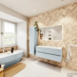 MONDIAZ VICA 120cm Badmeubel Onderkast Clay 2 Lades. Wastafel CLOUD Dubbel 2 Kraangaten, Kleur Talc Met Spiegel LED. 14 MONDIAZ VICA 120cm Badmeubel Onderkast Clay 2 Lades. Wastafel CLOUD Dubbel 2 Kraangaten, Kleur Talc Met Spiegel LED. -Baden Luxe Verkoop badkamermeubel vica clay cloud talc set4 0025