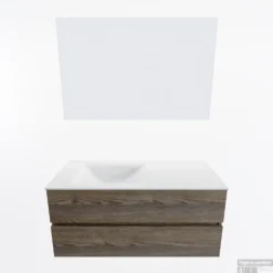 MONDIAZ VICA 110cm Badmeubel Onderkast Dark Brown Grey 2 Lades. Wastafel CLOUD Links Zonder Kraangat, Kleur Talc Met Spiegel LED. 11 MONDIAZ VICA 110cm Badmeubel Onderkast Dark Brown Grey 2 Lades. Wastafel CLOUD Links Zonder Kraangat, Kleur Talc Met Spiegel LED. -Baden Luxe Verkoop badkamermeubel vica dark brown grey cloud talc google11 0020