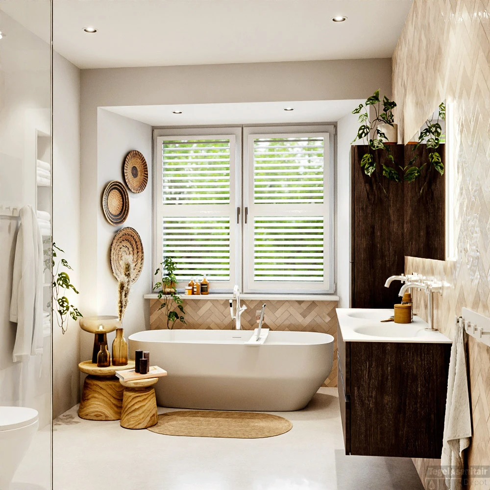 MONDIAZ VICA 130cm Badmeubel Onderkast Dark Brown 4 Lades. Wastafel MOON Dubbel 2 Kraangaten, Kleur Talc. 6 MONDIAZ VICA 130cm Badmeubel Onderkast Dark Brown 4 Lades. Wastafel MOON Dubbel 2 Kraangaten, Kleur Talc. - Afbeelding 6