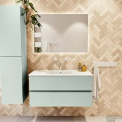 MONDIAZ VICA 100cm Badmeubel Onderkast Greey 2 Lades. Wastafel Denia Midden 1 Kraangat, Kleur Glanzend Wit Met Spiegel LED. 12 MONDIAZ VICA 100cm Badmeubel Onderkast Greey 2 Lades. Wastafel Denia Midden 1 Kraangat, Kleur Glanzend Wit Met Spiegel LED. -Baden Luxe Verkoop badkamermeubel vica greey denia talc set1 0004