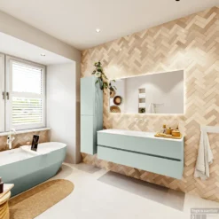 MONDIAZ VICA 140cm Badmeubel Onderkast Greey 2 Lades. Wastafel Moon Midden Zonder Kraangat, Kleur Talc Met Spiegel LED. 14 MONDIAZ VICA 140cm Badmeubel Onderkast Greey 2 Lades. Wastafel Moon Midden Zonder Kraangat, Kleur Talc Met Spiegel LED. -Baden Luxe Verkoop badkamermeubel vica greey moon talc set4 0042