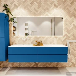 MONDIAZ VICA 190cm Badmeubel Onderkast Jeans 4 Lades. Wastafel CLOUD Links Zonder Kraangat, Kleur Talc Met Spiegel LED. 12 MONDIAZ VICA 190cm Badmeubel Onderkast Jeans 4 Lades. Wastafel CLOUD Links Zonder Kraangat, Kleur Talc Met Spiegel LED. -Baden Luxe Verkoop badkamermeubel vica jeans cloud talc set1 0099