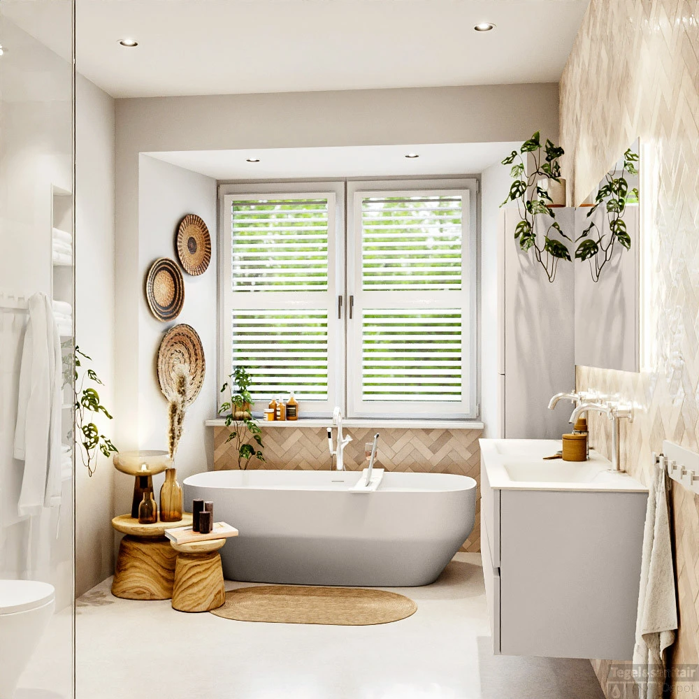 MONDIAZ VICA 140cm Badmeubel Onderkast Linen 4 Lades. Wastafel CLOUD Dubbel 2 Kraangaten, Kleur Talc. 6 MONDIAZ VICA 140cm Badmeubel Onderkast Linen 4 Lades. Wastafel CLOUD Dubbel 2 Kraangaten, Kleur Talc. - Afbeelding 6