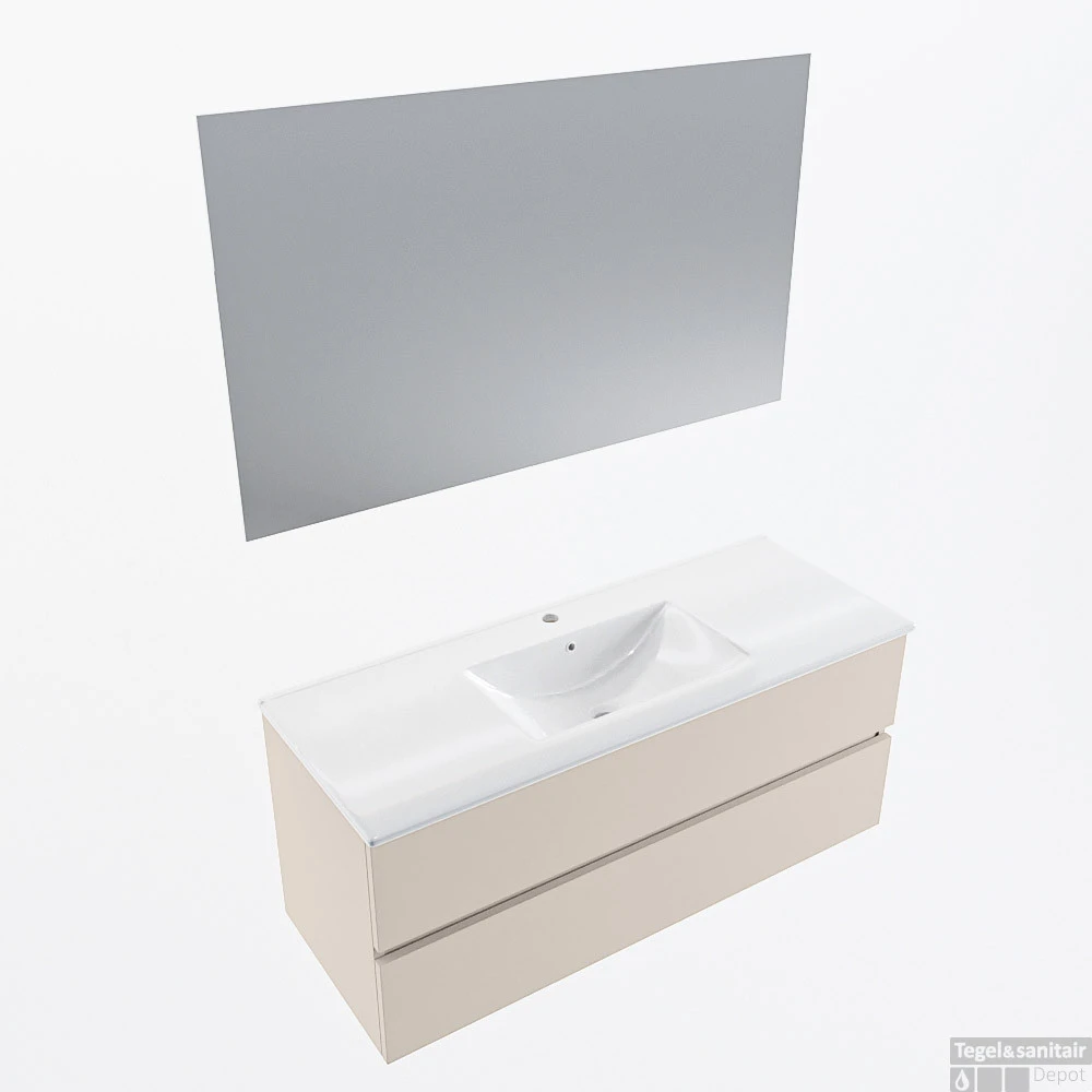 MONDIAZ VICA 120cm Badmeubel Onderkast Linen 2 Lades. Wastafel Denia Midden 1 Kraangat, Kleur Glanzend Wit Met Spiegel LED. 1 MONDIAZ VICA 120cm Badmeubel Onderkast Linen 2 Lades. Wastafel Denia Midden 1 Kraangat, Kleur Glanzend Wit Met Spiegel LED.