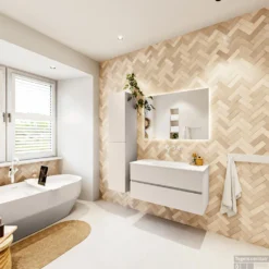 MONDIAZ VICA 100cm Badmeubel Onderkast Linen 2 Lades. Wastafel Moon Midden Zonder Kraangat, Kleur Talc Met Spiegel LED. 14 MONDIAZ VICA 100cm Badmeubel Onderkast Linen 2 Lades. Wastafel Moon Midden Zonder Kraangat, Kleur Talc Met Spiegel LED. -Baden Luxe Verkoop badkamermeubel vica linen moon talc set4 0013