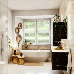 MONDIAZ VICA 150cm Badmeubel Onderkast Marquina 4 Lades. Wastafel CLOUD Links 1 Kraangat, Kleur Talc Met Spiegel LED. -Baden Luxe Verkoop badkamermeubel vica marquina cloud talc set3 0072