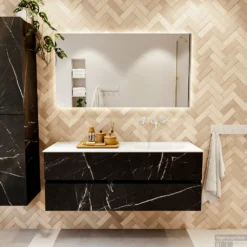 MONDIAZ VICA 130cm Badmeubel Onderkast Marquina 2 Lades. Wastafel MOON Rechts Zonder Kraangat, Kleur Talc. 11 MONDIAZ VICA 130cm Badmeubel Onderkast Marquina 2 Lades. Wastafel MOON Rechts Zonder Kraangat, Kleur Talc. -Baden Luxe Verkoop badkamermeubel vica marquina moon talc set1 036