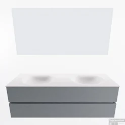 MONDIAZ VICA 150cm Badmeubel Onderkast Plata 2 Lades. Wastafel Moon Dubbel Zonder Kraangat, Kleur Talc Met Spiegel LED. 11 MONDIAZ VICA 150cm Badmeubel Onderkast Plata 2 Lades. Wastafel Moon Dubbel Zonder Kraangat, Kleur Talc Met Spiegel LED. -Baden Luxe Verkoop badkamermeubel vica plata moon talc google11 0053