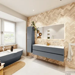 MONDIAZ VICA 150cm Badmeubel Onderkast Plata 2 Lades. Wastafel Moon Dubbel Zonder Kraangat, Kleur Talc Met Spiegel LED. 14 MONDIAZ VICA 150cm Badmeubel Onderkast Plata 2 Lades. Wastafel Moon Dubbel Zonder Kraangat, Kleur Talc Met Spiegel LED. -Baden Luxe Verkoop badkamermeubel vica plata moon talc set4 0053