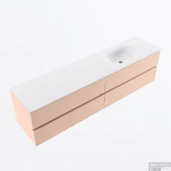 MONDIAZ VICA 190cm Badmeubel Onderkast Rosee 4 Lades. Wastafel MOON Rechts Zonder Kraangat, Kleur Talc. 10 MONDIAZ VICA 190cm Badmeubel Onderkast Rosee 4 Lades. Wastafel MOON Rechts Zonder Kraangat, Kleur Talc. -Baden Luxe Verkoop badkamermeubel vica rosee moon talc google2 0100