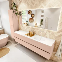 MONDIAZ VICA 190cm Badmeubel Onderkast Rosee 4 Lades. Wastafel MOON Rechts Zonder Kraangat, Kleur Talc. 9 MONDIAZ VICA 190cm Badmeubel Onderkast Rosee 4 Lades. Wastafel MOON Rechts Zonder Kraangat, Kleur Talc. -Baden Luxe Verkoop badkamermeubel vica rosee moon talc set2 0100