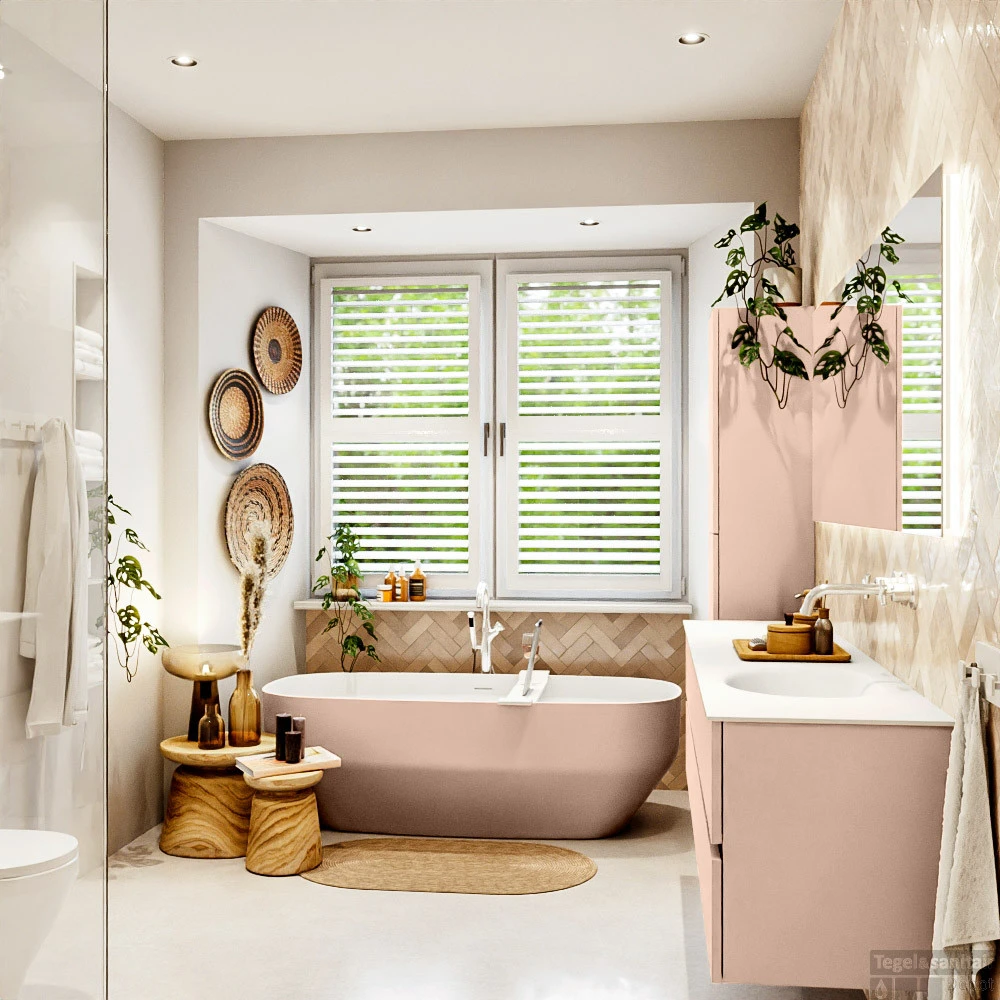 MONDIAZ VICA 190cm Badmeubel Onderkast Rosee 4 Lades. Wastafel MOON Rechts Zonder Kraangat, Kleur Talc. 6 MONDIAZ VICA 190cm Badmeubel Onderkast Rosee 4 Lades. Wastafel MOON Rechts Zonder Kraangat, Kleur Talc. - Afbeelding 6