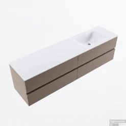 MONDIAZ VICA 180cm Badmeubel Onderkast Smoke 4 Lades. Wastafel CLOUD Rechts Zonder Kraangat, Kleur Talc. 10 MONDIAZ VICA 180cm Badmeubel Onderkast Smoke 4 Lades. Wastafel CLOUD Rechts Zonder Kraangat, Kleur Talc. -Baden Luxe Verkoop badkamermeubel vica smoke cloud talc google2 0094