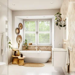 MONDIAZ VICA 70cm Badmeubel Onderkast Talc 2 Lades. Wastafel CLOUD Midden Zonder Kraangat, Kleur Talc Met Spiegel LED. -Baden Luxe Verkoop badkamermeubel vica talc cloud talc set3 0005