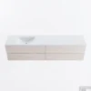 MONDIAZ VICA 200cm Badmeubel Onderkast Underlayment 4 Lades. Wastafel CLOUD Links 1 Kraangat, Kleur Talc.