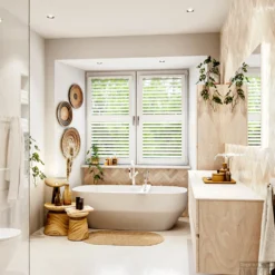 MONDIAZ VICA 200cm Badmeubel Onderkast Underlayment 4 Lades. Wastafel CLOUD Links 1 Kraangat, Kleur Talc. -Baden Luxe Verkoop badkamermeubel vica underlayment cloud talc set3 0102