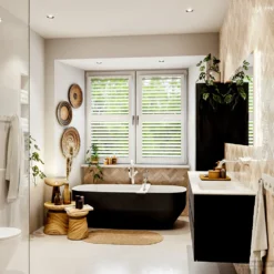 MONDIAZ VICA 160cm Badmeubel Onderkast Urban 4 Lades. Wastafel CLOUD Rechts Zonder Kraangat, Kleur Talc Met Spiegel LED. -Baden Luxe Verkoop badkamermeubel vica urban cloud talc set3 0082