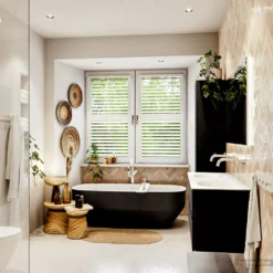 MONDIAZ VICA 120cm Badmeubel Onderkast Urban 2 Lades. Wastafel MOON Dubbel Zonder Kraangat, Kleur Talc. -Baden Luxe Verkoop badkamermeubel vica urban moon talc set3 0029