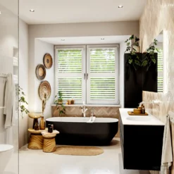 MONDIAZ VICA 180cm Badmeubel Onderkast Urban 4 Lades. Wastafel Moon Rechts Zonder Kraangat, Kleur Talc Met Spiegel LED. -Baden Luxe Verkoop badkamermeubel vica urban moon talc set3 0094